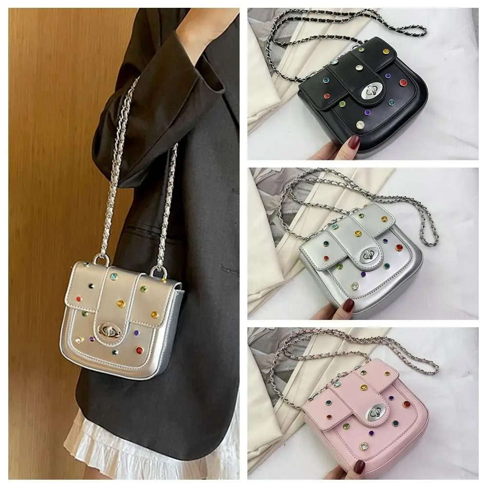 

Fashion Pu Leather Shoulder Bag Chain Square Crossbody Bags for Women Large Capacity All-match Purse Students