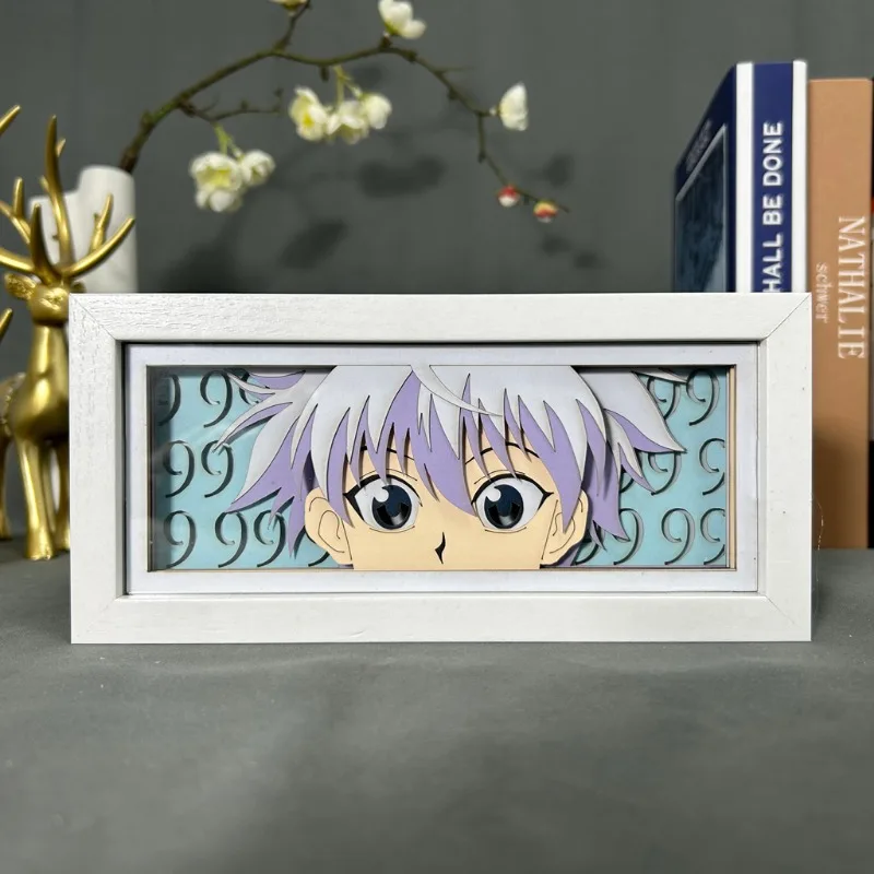 Killua Zaoldyeck Paper Carving Light Hunter X Hunter 3D Anime Lamp LED Light Box Action Figure Lamp Birthday Christmas Gifts