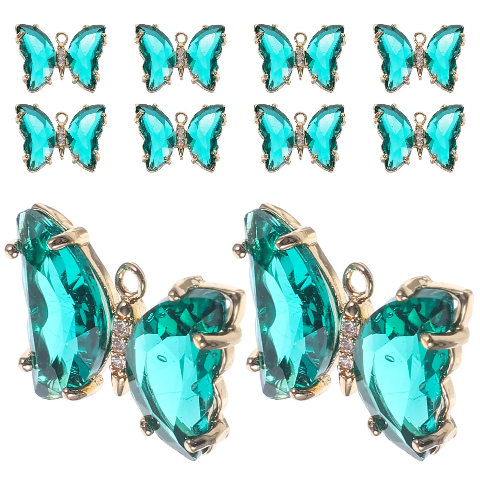 

10Pcs Decorative Crystal Glass Butterfly Charms for DIY Jewelry Making Necklace Keychain Hanging Ornament Craft Supply Elegant