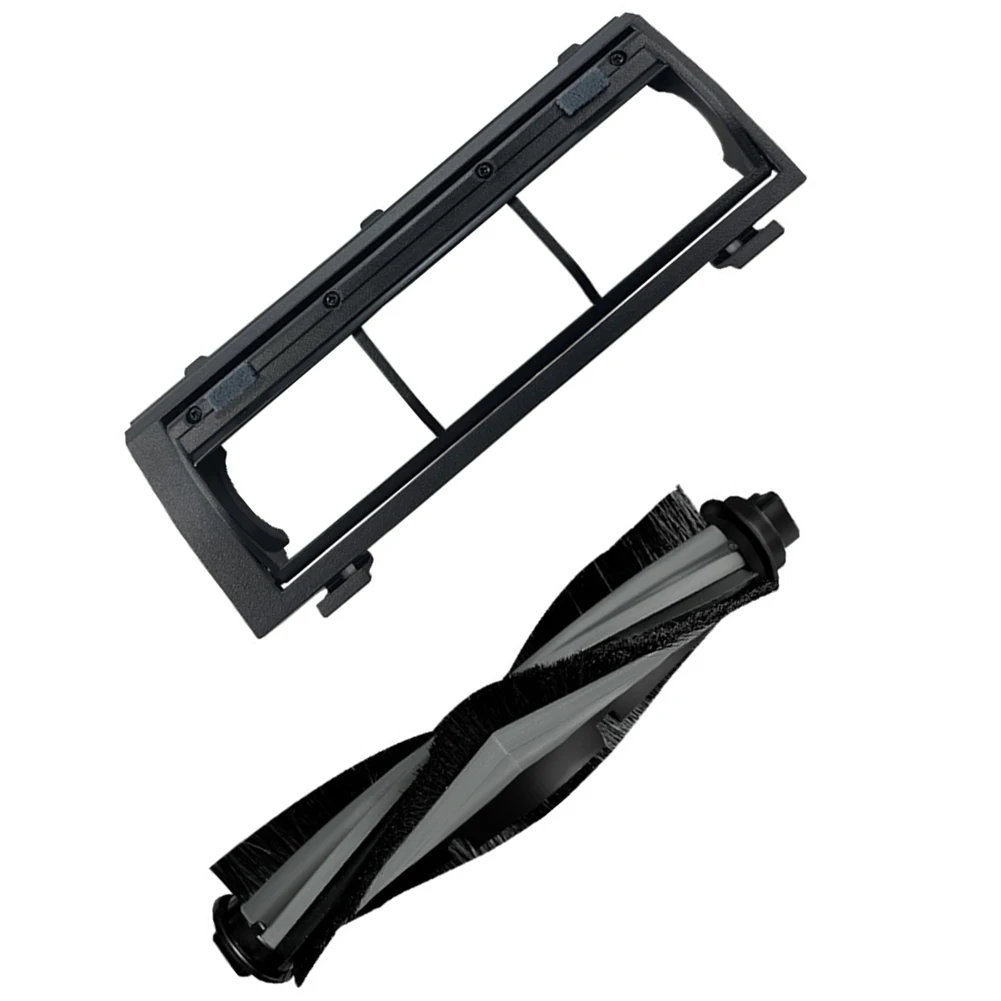 Main Brush with Integrated Cover for YEEDI Mop Station Robot Vacuum Cleaner ABS Plastic Construction and Nylon Bristle Design