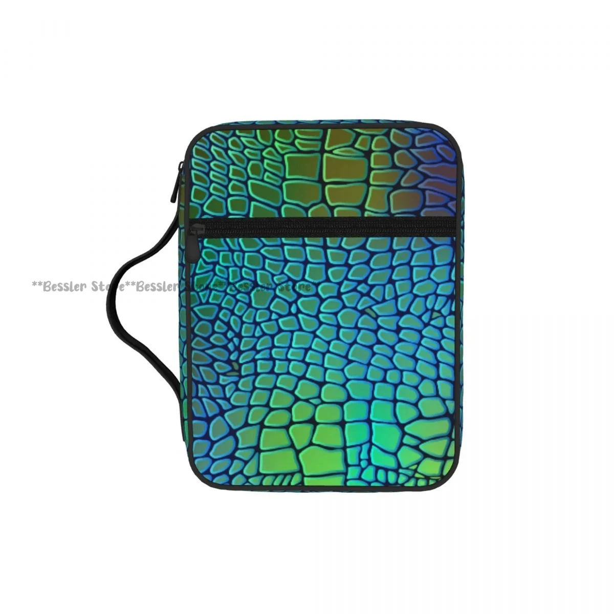 

Animal Snake Textures Crocodile Pattern Bible Bag Zipper Handle Handbag Bible Cover Case Carrying Bible Storage Bag