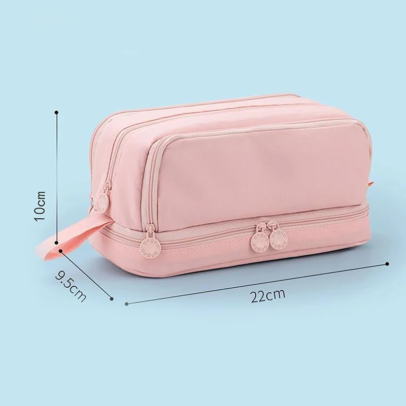 1PC Stationery Organizer Office Supply 4 Partitions Large Pencil Case Pen Bag School Student Pencil Cases Cosmetic Bag