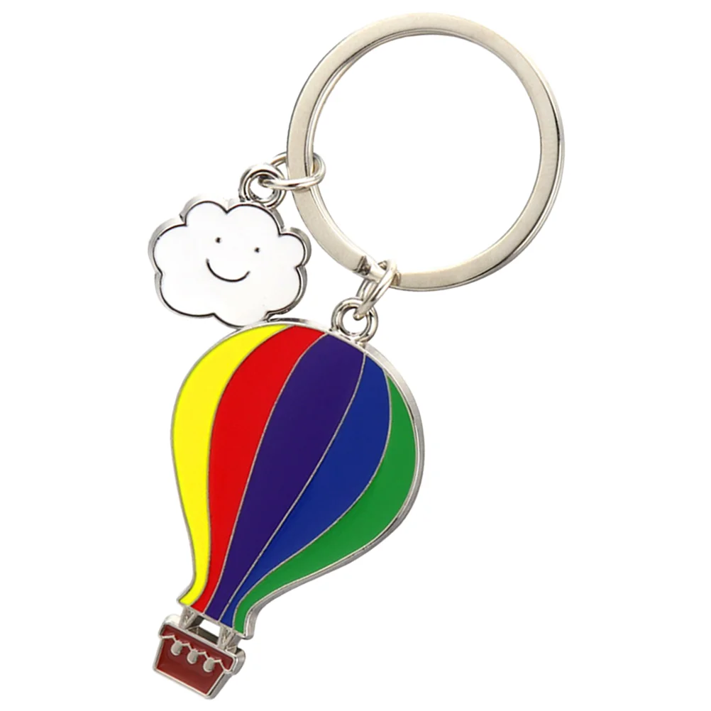 Hot Air Balloon Keychain Bag Memorial Gifts Funny for Women Decoration Decorative Handbag Charm Metal