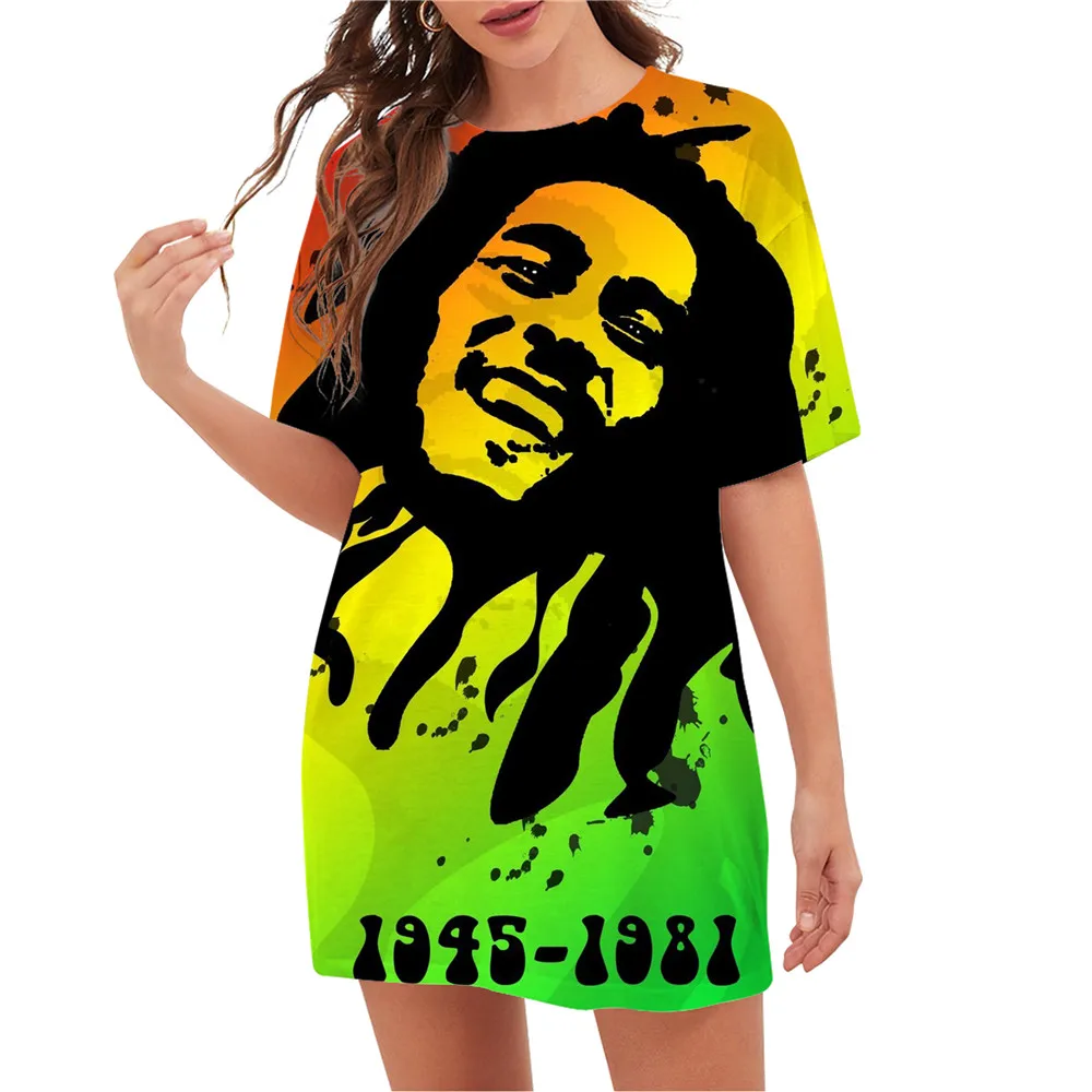 CLOOCL-T-shirt imprimé 3D Bob Marley pour femme, pull décontracté, chemisier femme, streetwear aéré, mode Harajuku