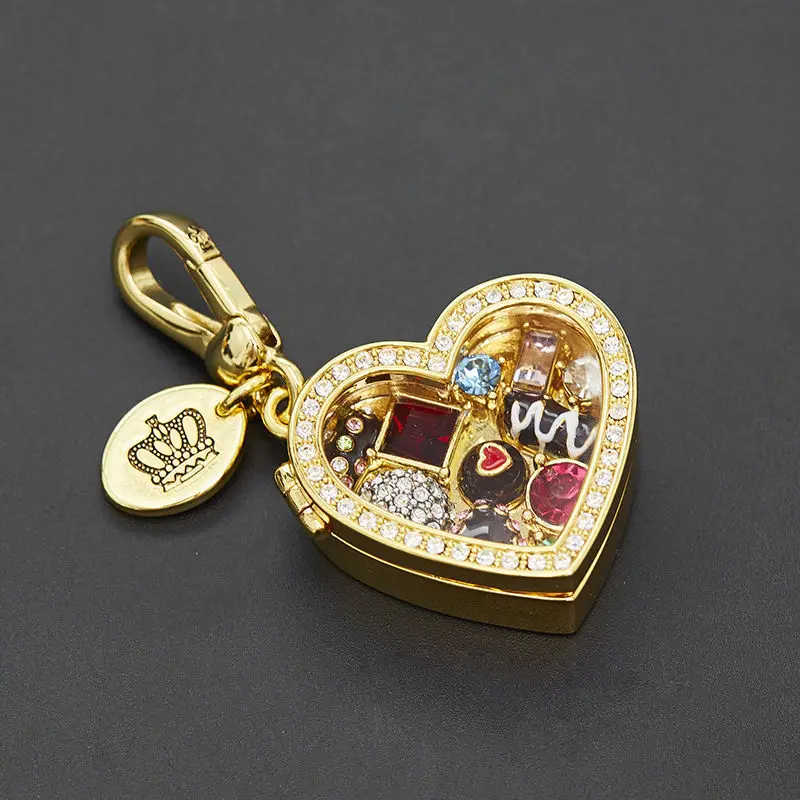 2025 Precioso dulce viento circón esmalte Chocolate amor puede abrir la caja de regalo colgante collar moda clavícula cuello cadena.