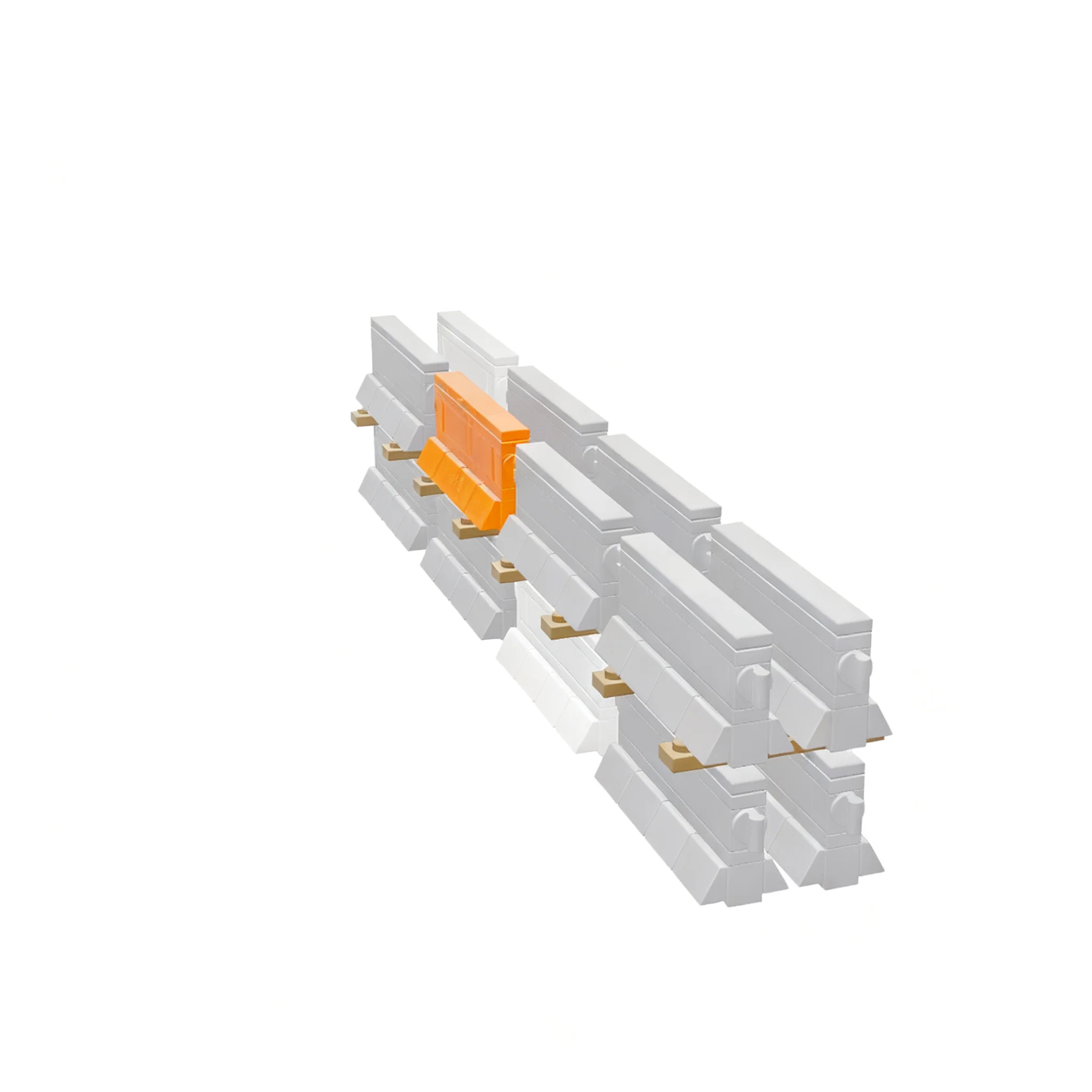 408pcs MOC City Construction Precast Concrete Barrier Load Add-On Heavy-Duty Flatbed Semi Truck Model Building Blocks Toy 3D