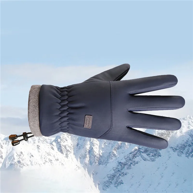 Männer Winter wasserdichte Fahrrad handschuhe Outdoor-Sport Laufen Motorrad Ski Touchscreen Fleece handschuhe rutsch fest warme volle Finger