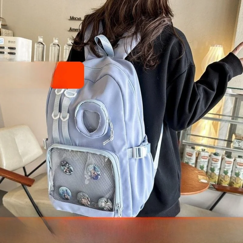 Large Capacity Double Shoulder Bag Japanese Style Grain Bag Big Appetite Pain Bag Can Put Ba Qi School Bag Secondary Wind Stu...