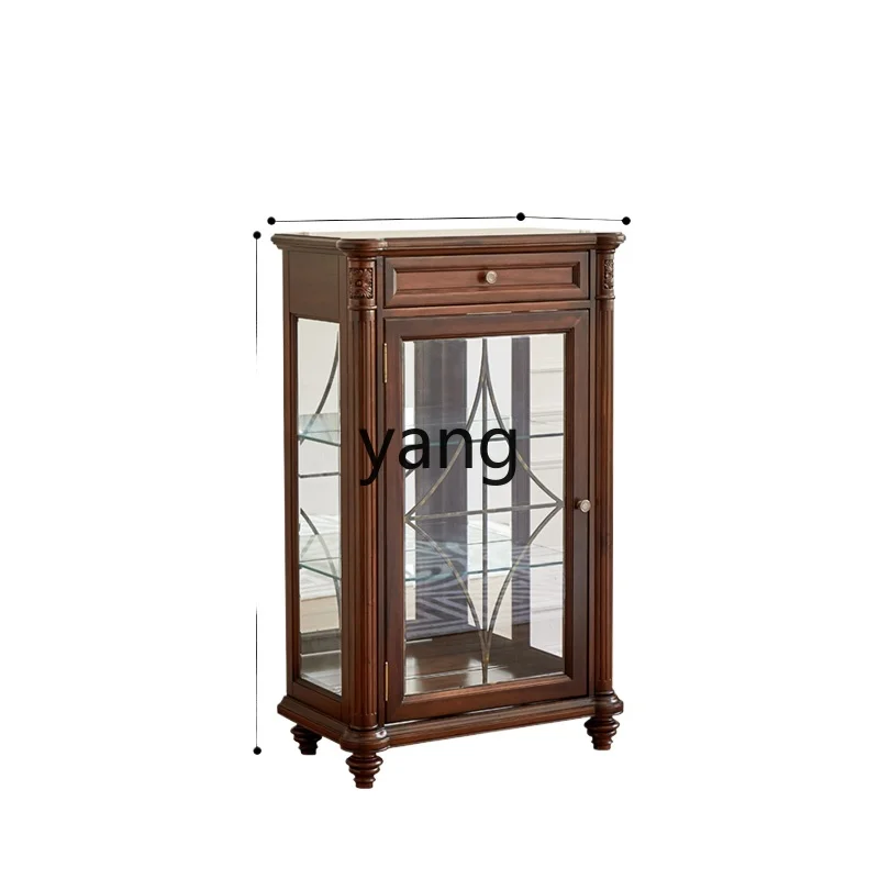 

LMM retro mahogany heart all solid wood high and low wine cabinet TV side stand cabinet