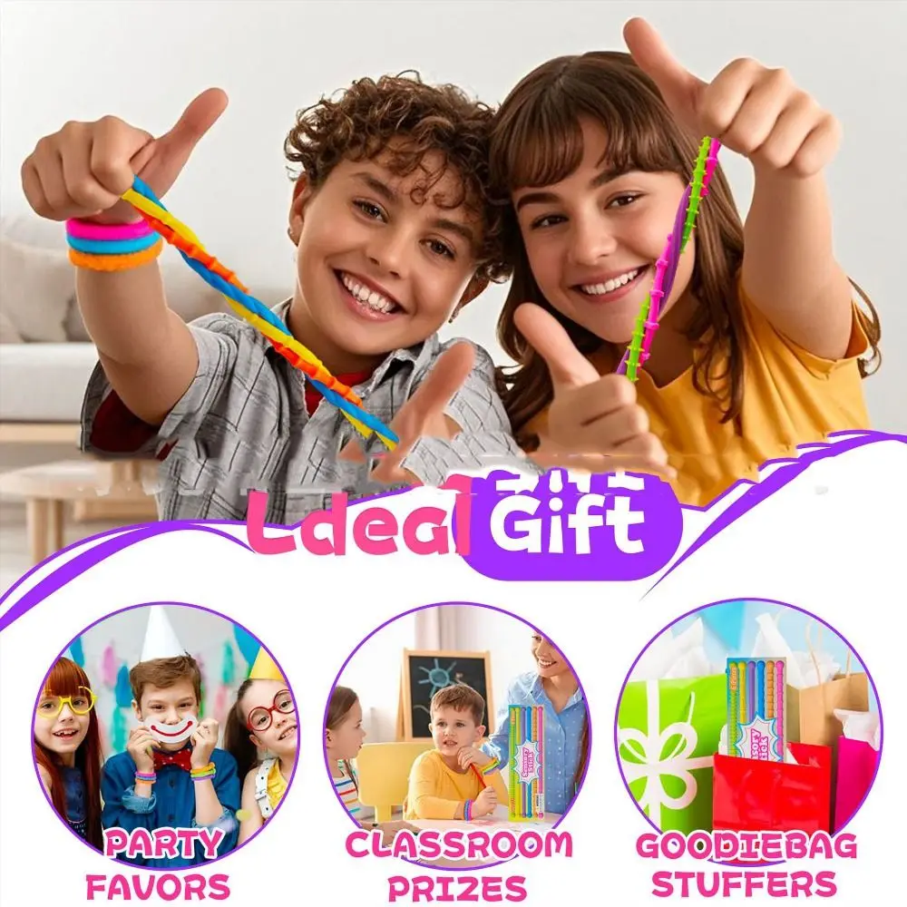 Silicone Texture DIY Sensory Strip Stretchable Unique Silent Decompressors Rings Enhancing Attention Elastic Noodles