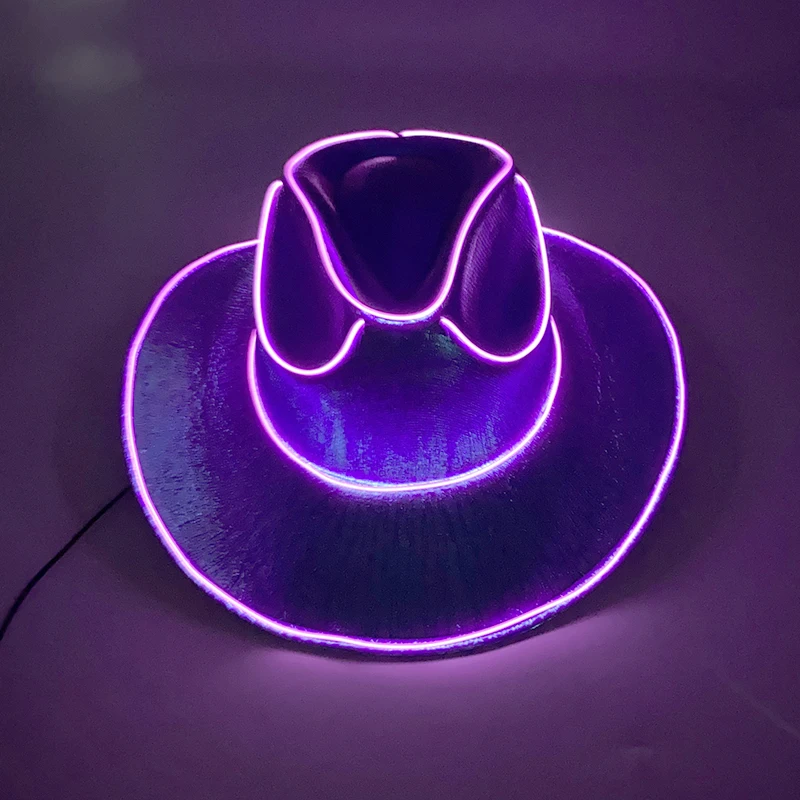 Rave Glowing Light Up Bar Cowboyhut LED leuchtende Braut Cowgirl Cap Nachtclub Junggesellenabschied Requisiten Neon Hut Festival Supplies – Detail 9