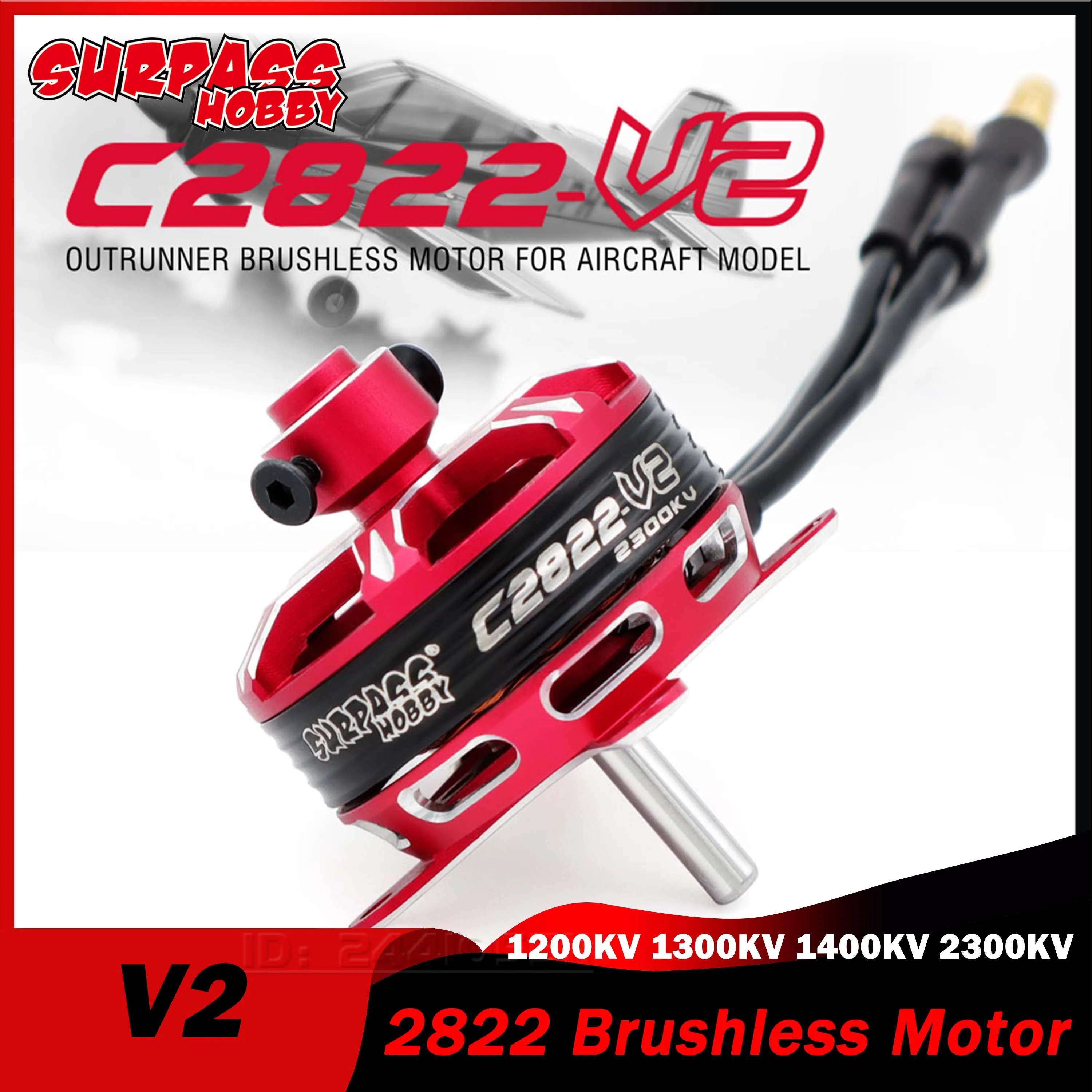 Surpass Hobby 2822 V2 1200KV 1300KV 1400KV 2300KV Outrunner Brushless Motor 3.5mm for RC Fixed-wing FPV Racing Drone Aircraft