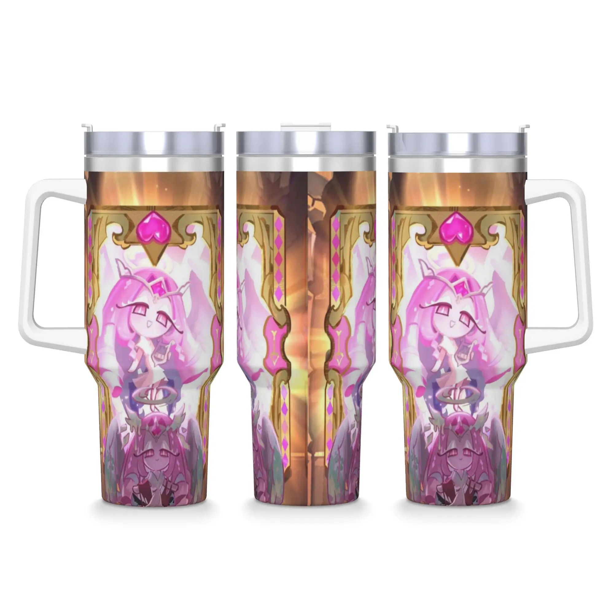 E-Eternal Sugar C-Cookie Tumbler  Cold and Hot Water Bottle Leakproof Stainless Steel Thermal Mug Graphic Camping Mugs Cup