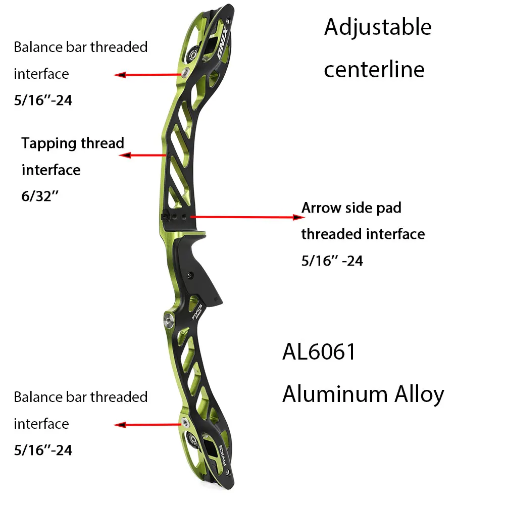 25inch Archery Recurve Bow Riser 6061 Aluminum CNC Machining Right Hand TSG Grip Bow Handle Shooting Hunting Accessories