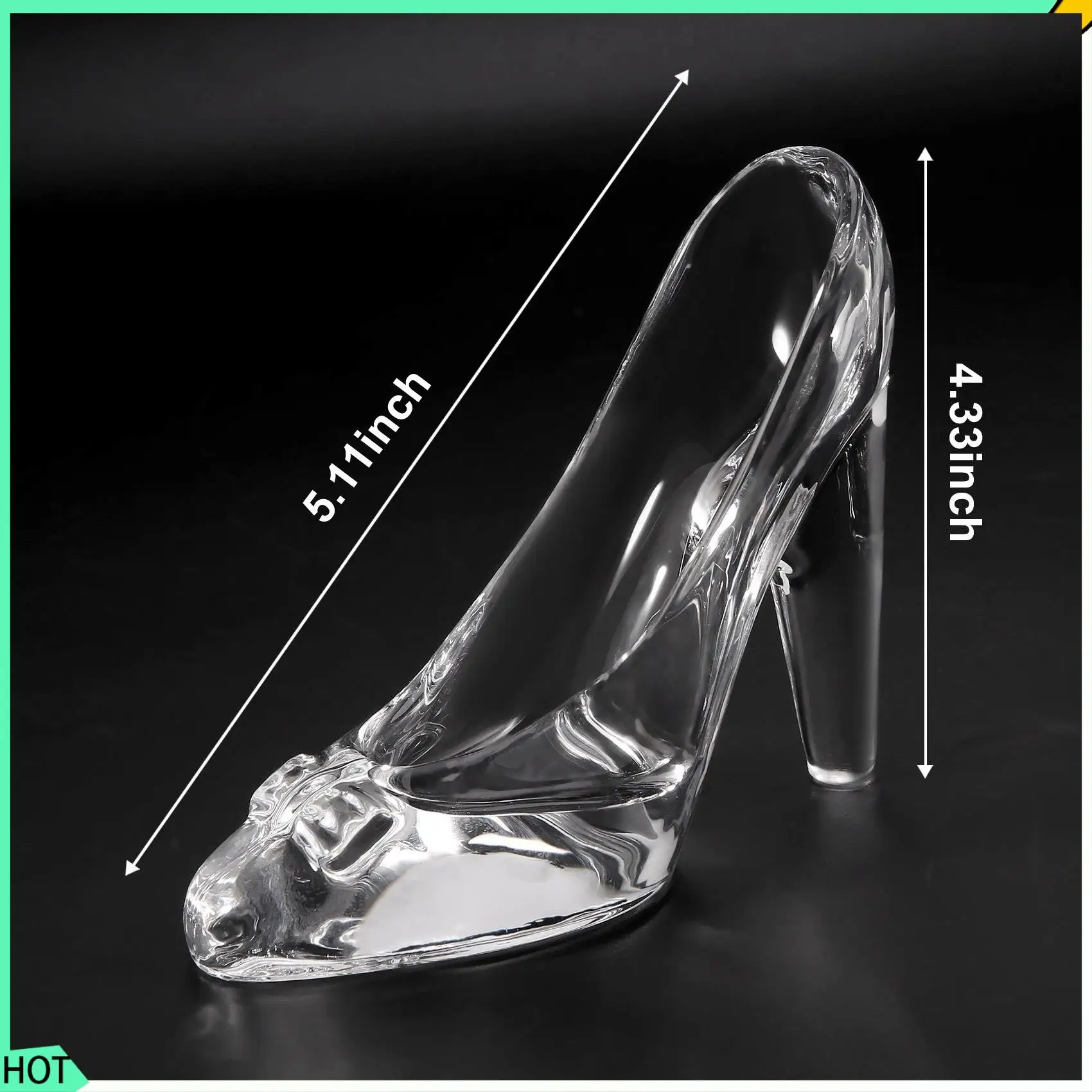 AWAH Crystal Shoes Glass Birthday Gift Home Decor Cinderella High-Heeled Shoes Wedding Shoes Figurines Miniatures Ornament