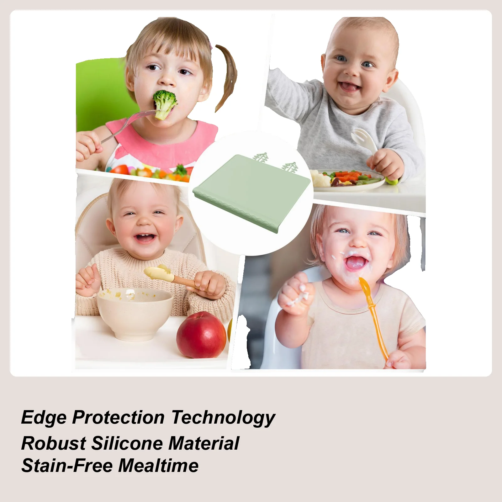 Baby Food Restaurant - Bebek Restoranı Placemat Yıkanabilir Kaymaz Mat