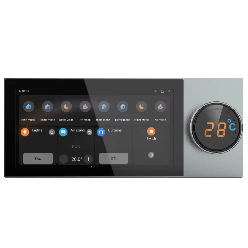 

Touch panel wall switch with display control to support smart home