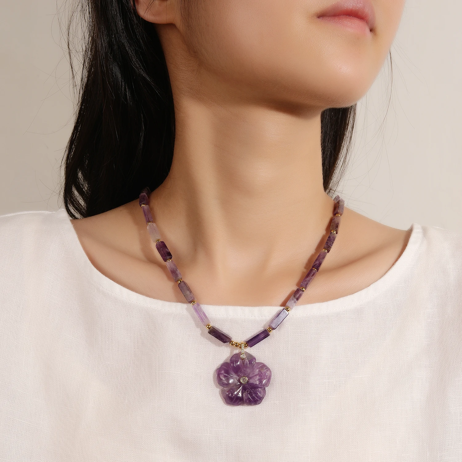 8 Style Rectangular Bar Shape Beaded Chokers Vintage Amazonite Pendant Necklace For Women Fashion Trend Neck Chain Jewelry Gift