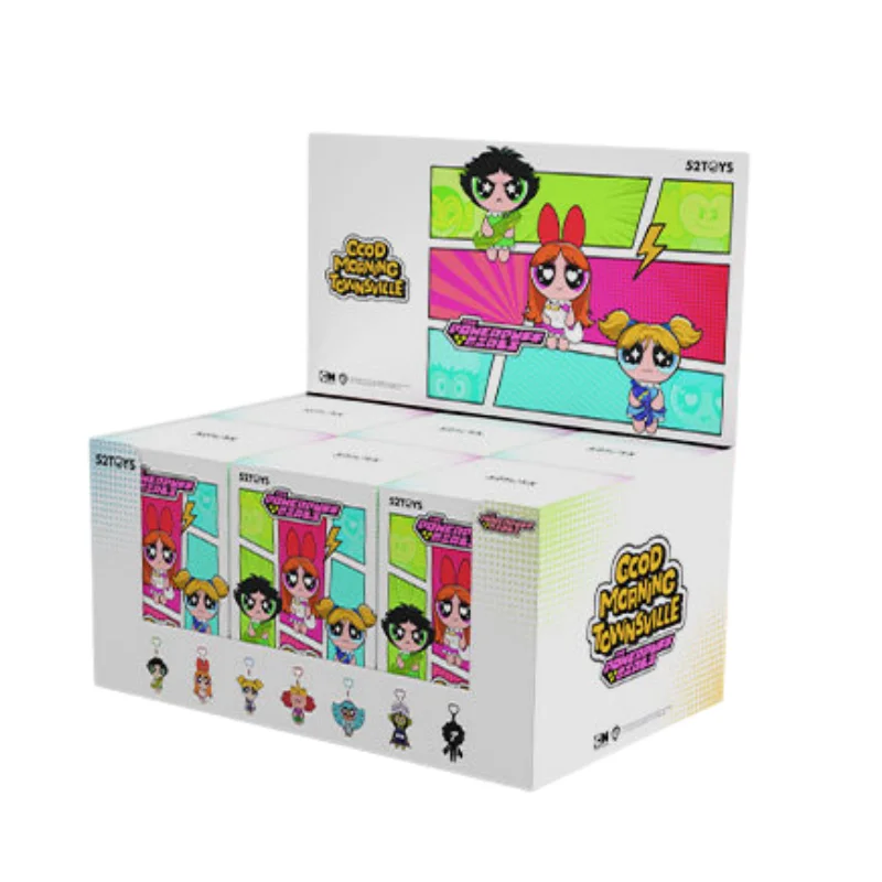 Nieuwe Aanwinst 52toys Powerpuff Girls Good Morning Townsville Serie Pluche Hangertje Blind Box Collectible Tasdecoratie Schattig Cadeau