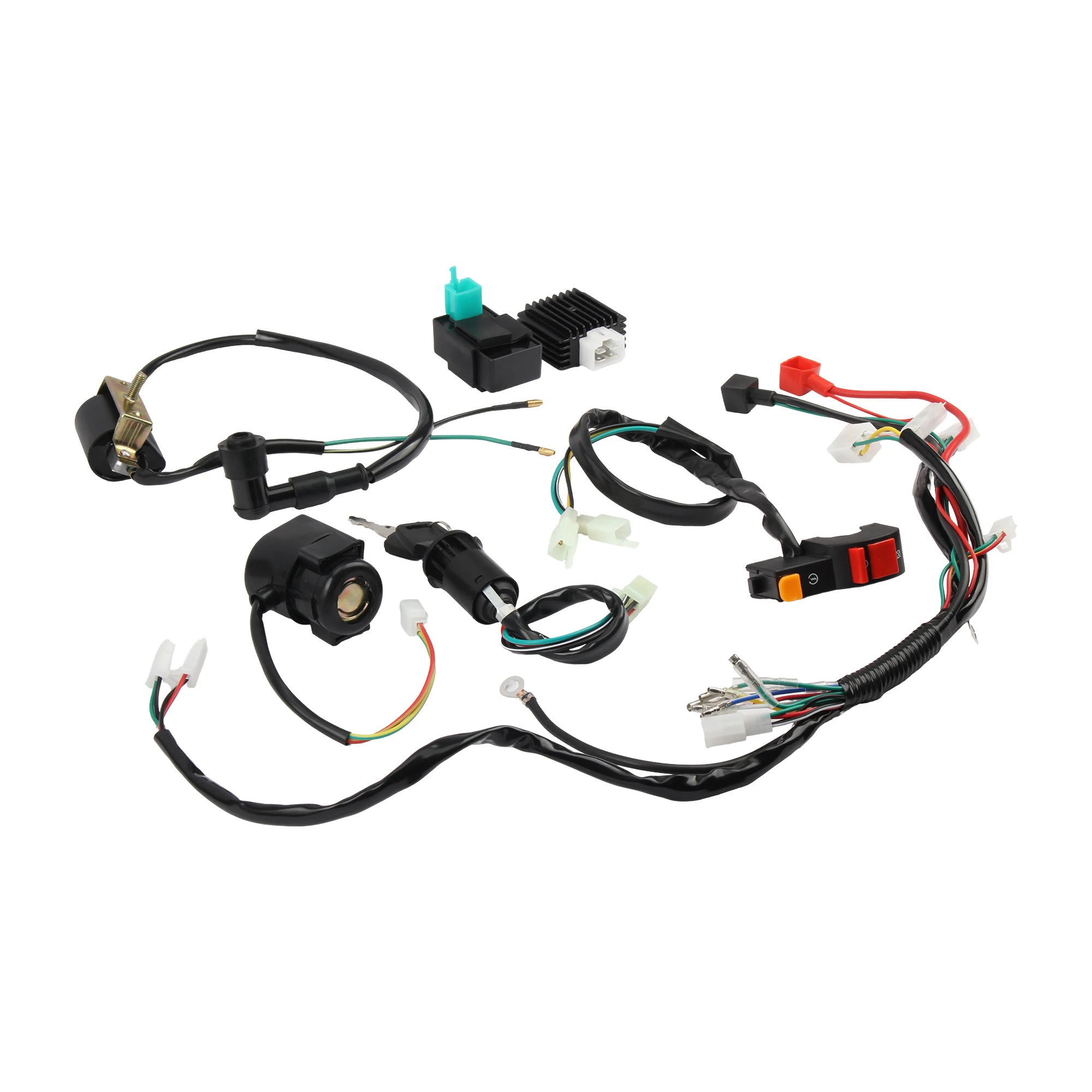 Motorrad-Elektro-Kabelbaum-Kit Zündspule Elektrisches Türschloss Gleichrichter Relais für 125cc-250cc ATV Go-Kart Dirt Bike – Detail 2