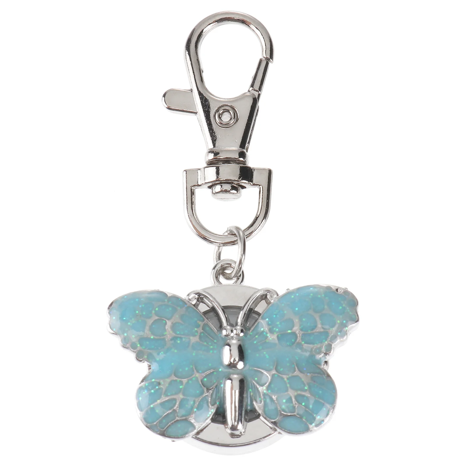 1 قطعة سلسلة المفاتيح الأزرق حركة الكوارتز الطلب الكبير سهلة القراءة الوقت المحمولة للنساء هدية فكرة المفاتيح ساعة الجيب الكلاسيكية #2