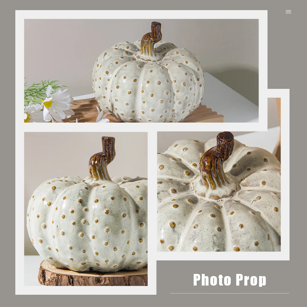 

Faux Ornament Pumpkin Decor Halloween Decorations Harvest Decorative Ceramic Fall