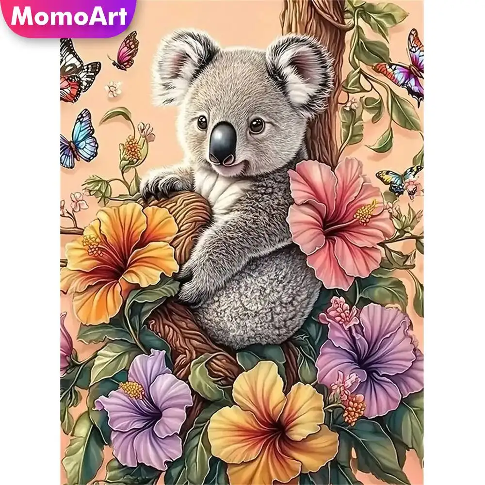 Momoart Katze Diamant Malerei Tier bunte Diamant Mosaik Bild Strass Mond Wand Dekor