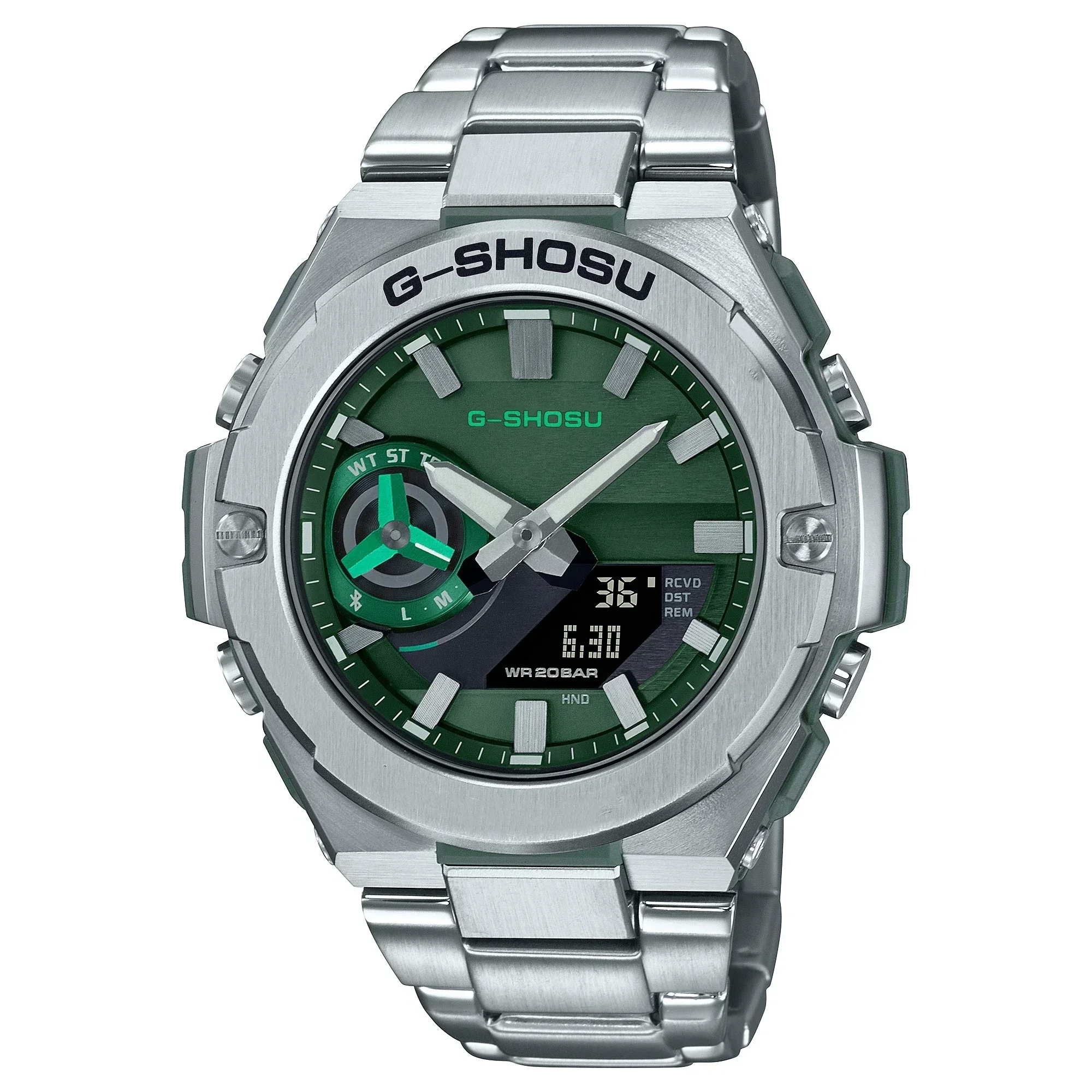 Orologio elettronico sportivo digitale unisex Funzione completa Ora mondiale Sollevamento manuale automatico ecc. GST Quadrante grande Serie 500