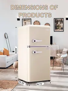 KRIB BLING 3,2 Cu.Kulkas Kompak ft, Kulkas Mini dengan Freezer, Pendingin Minuman Kecil Desain Retro untuk Rumah, Kantor 8 kulkas dengan penjualan terbaik dengan freezer - №
