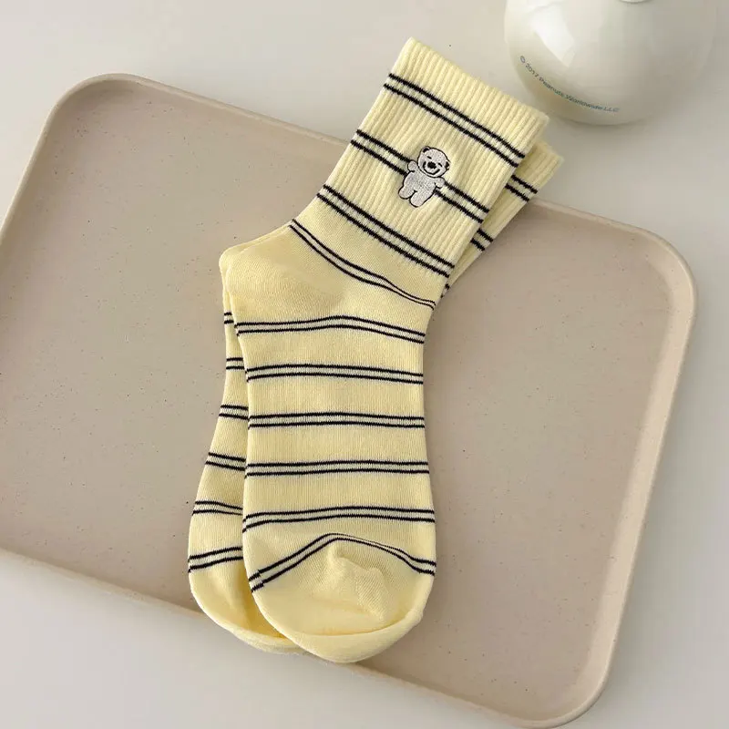 8 أزواج من الجوارب المطرزة للكلاب الصغيرة اللطيفة للنساء لفصل الربيع والخريف، جوارب أنبوبية طويلة مريحة وبسيطة #5