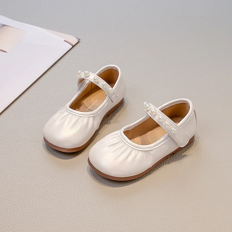 Child Princess Leather Shoe2026Spring NewStyleGirl Soft Soled SingleShoeFashion Girl Anti Slip Student Party Campus Walking Shoe