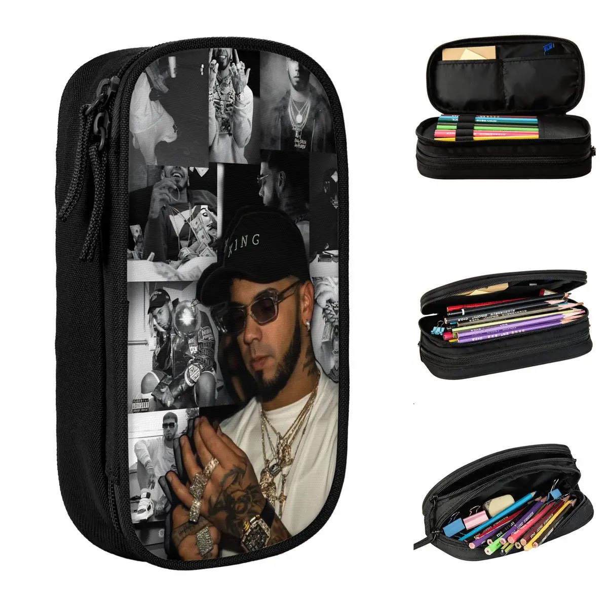 

Anuel AA Rapper Singer Merch Pen Box Large-capacity Kids Pencil Case Stationery Amazing Gift
