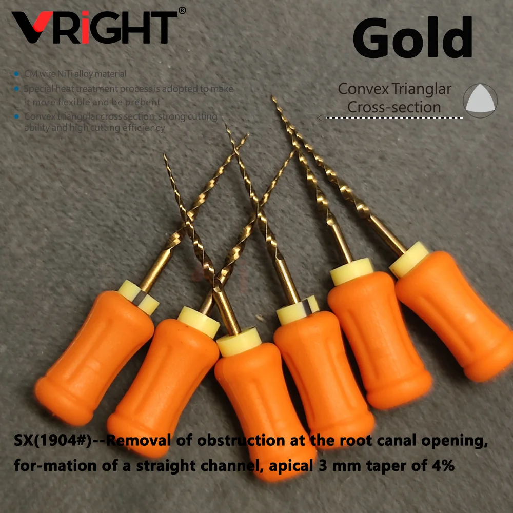 Dental Endodontic Files Gold 04Taper Niti Endo Super Files Hand Use For Root Canal Treatment 21/25/31mm SX-F3 S1 S2 F4 F5 Tools