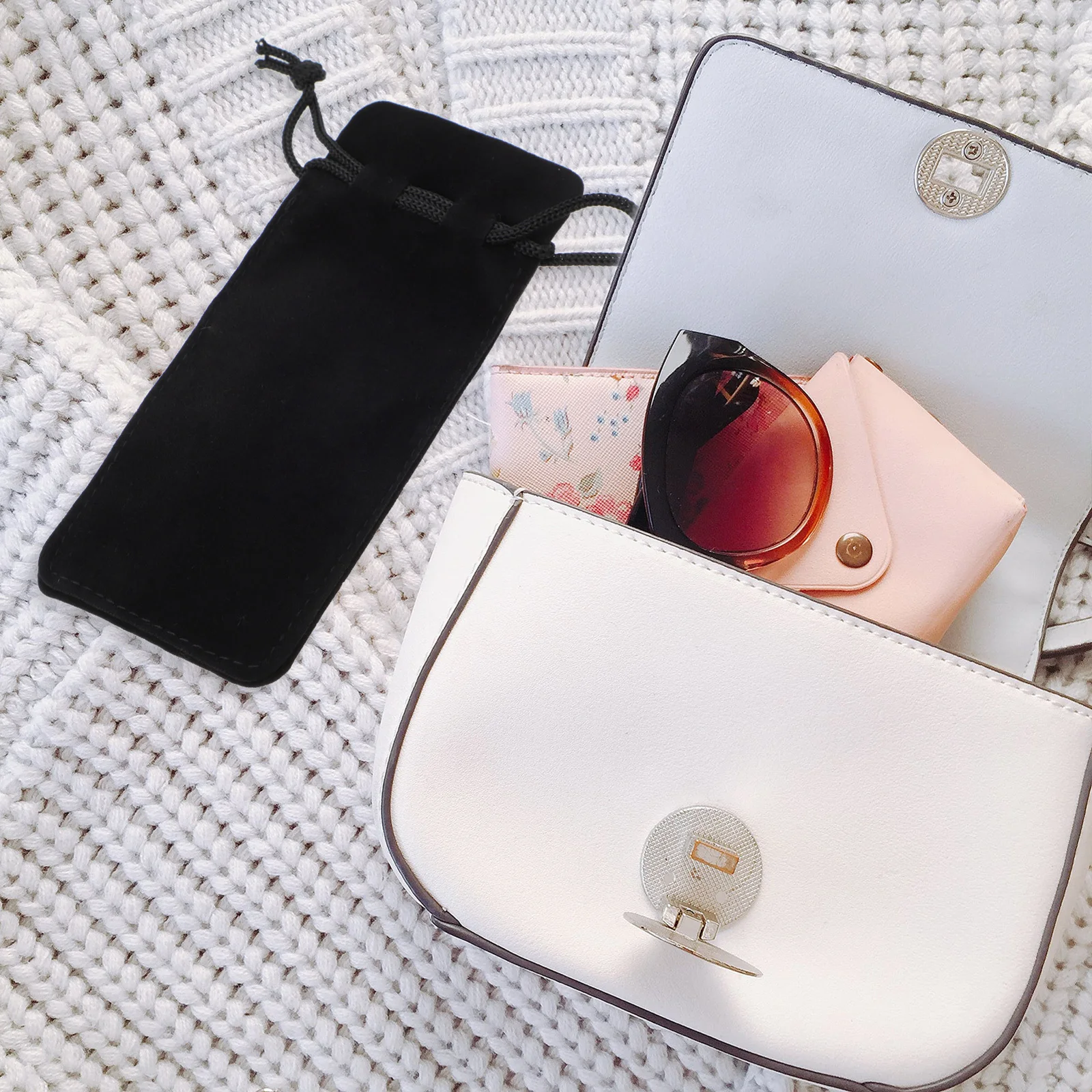 6 قطع من حقيبة تخزين أحمر الشفاه، حقيبة مكياج مرنة من الوبر لمنظم السفر، حقيبة صغيرة لحامل عطور المجوهرات #3