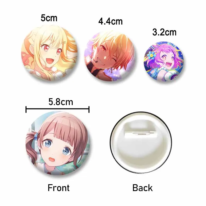 Anime Project Sekai PJSK Enamel Pins Cartoon Character Cosplay Brooches Handmade Round Badges on Backpack Accessories XMAS Gifts