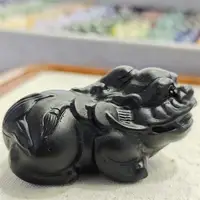 6CM Natural Black Obsidian Pixiu Carving Handmade Animal Powerful Statue For Home Decoration Lucky Gift 1PCS 4