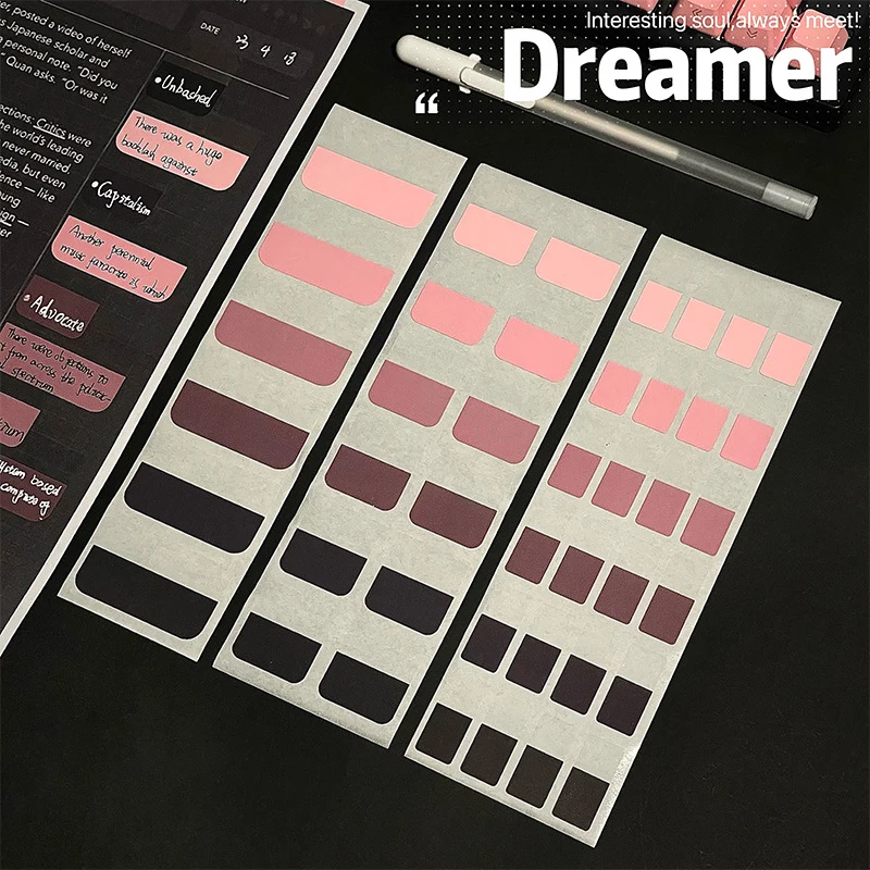 New 60/120/240 Sheets Of Black And Pink Translucent Sticky Notes, Easy To Write On. Index Tabs Writable Pagination Stickers