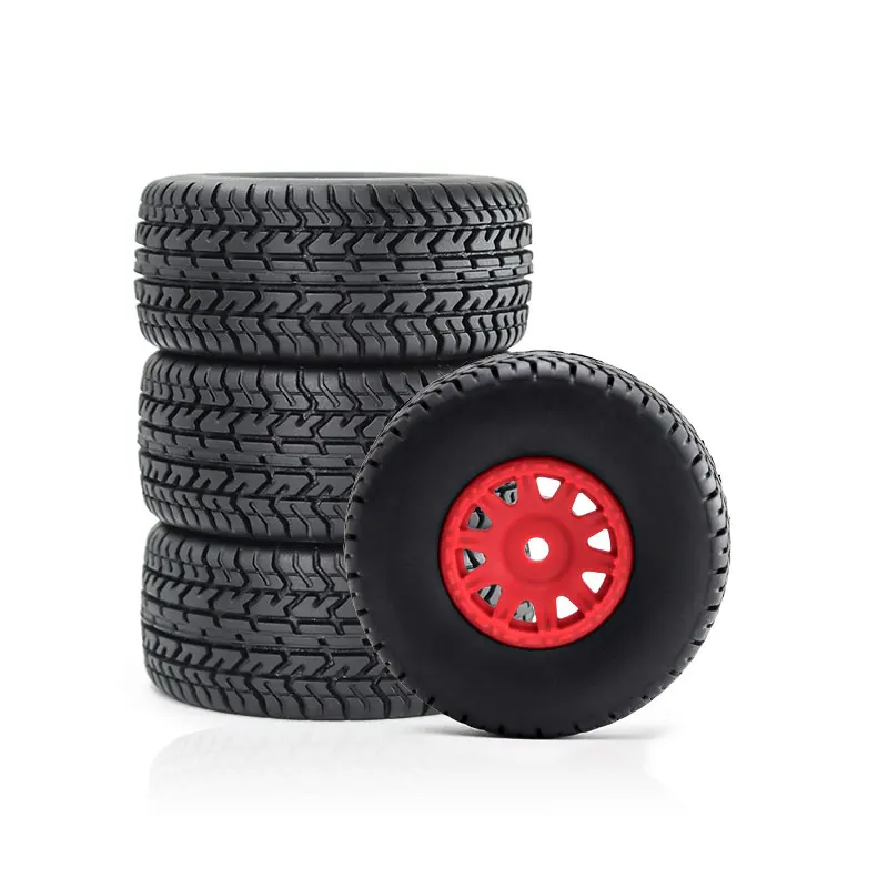 

4PCS 1/14 Short Card Rubber Tires 12mm Connector Upgrade Parts for ARRMA Mojave GROM RC Car Accessories