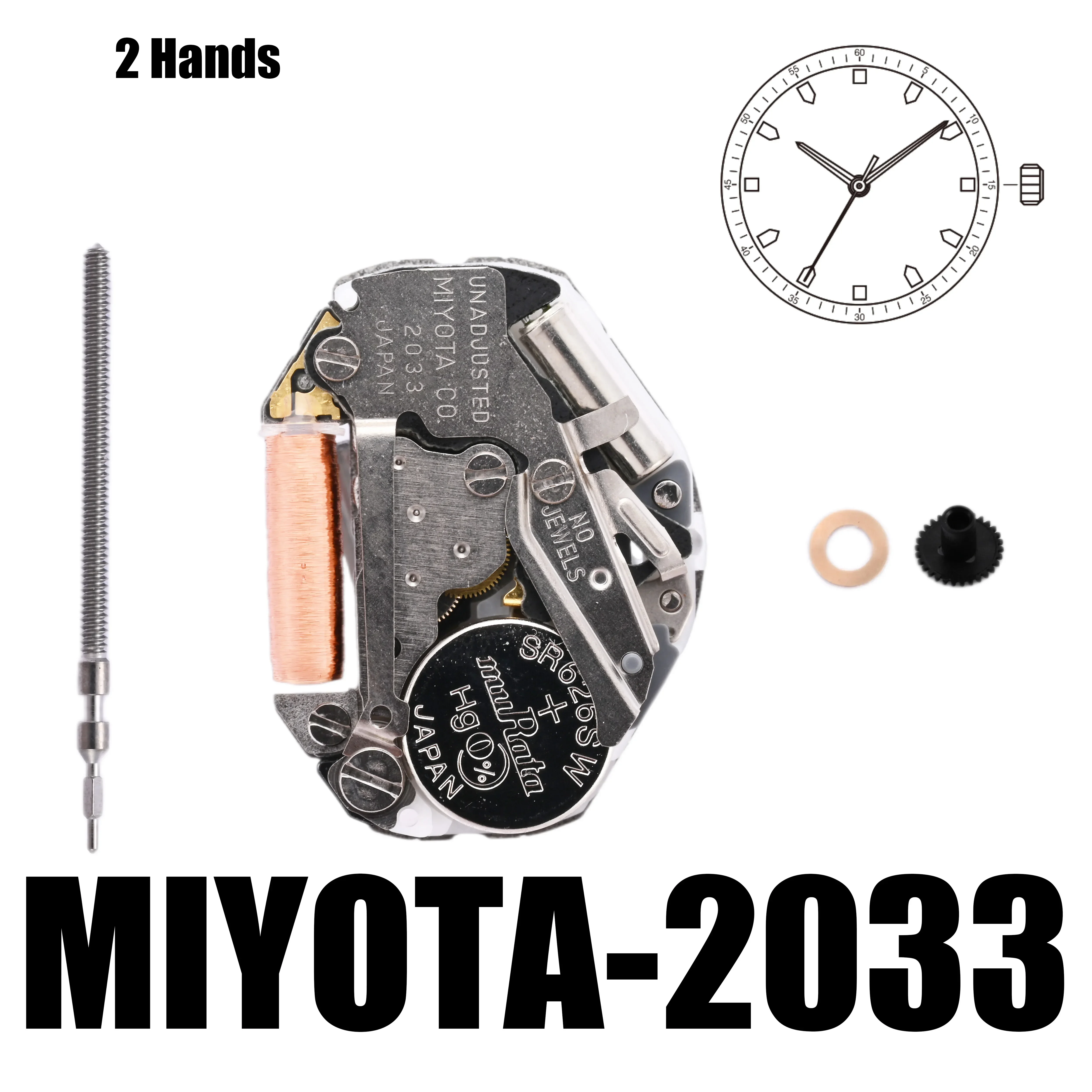 Miyota 2033 Standard｜Movements MIYOTA Watch Movement Cal.2033/3 Hands Standard Movement.Size:6 3/4×8''' Heigh:3.15mm