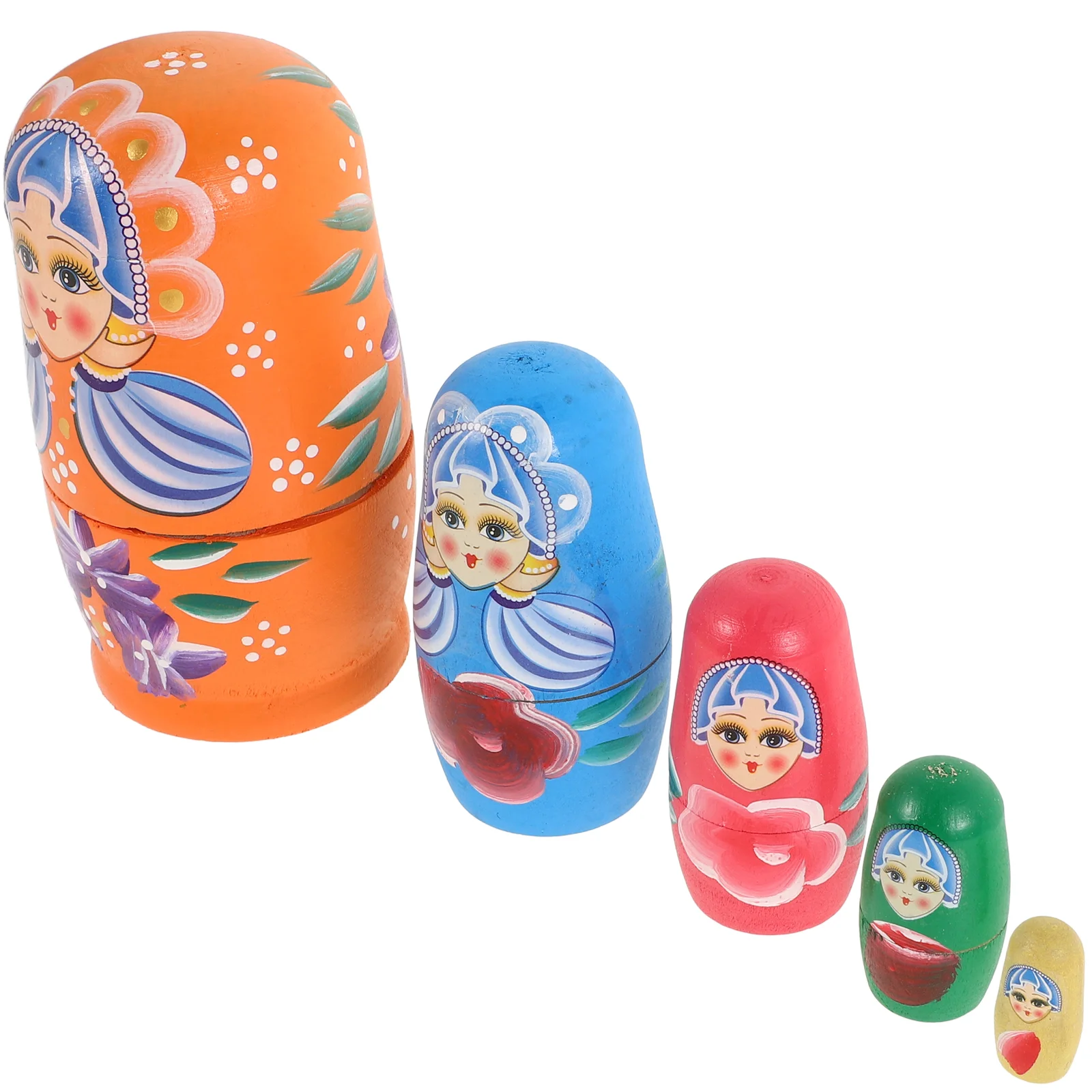 Matryoshka Ornaments Children Kits Animal Wooden Dolls for Kids Russian Nesting Making Carving