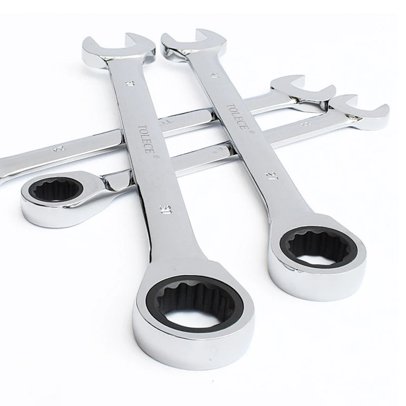 Ratchet Combination  Wrench Set Fine Tooth Gear Ring Torque and Socket Wrench Set Nut Tools for Repair Open End Wrench