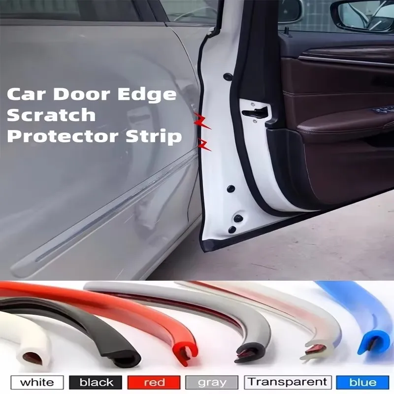 

5M 3 Colors Car Bumper Anti Collision Strip Auto Door Edge Protector Strip Mouldings Protection Side Moldings Adhesive Tools