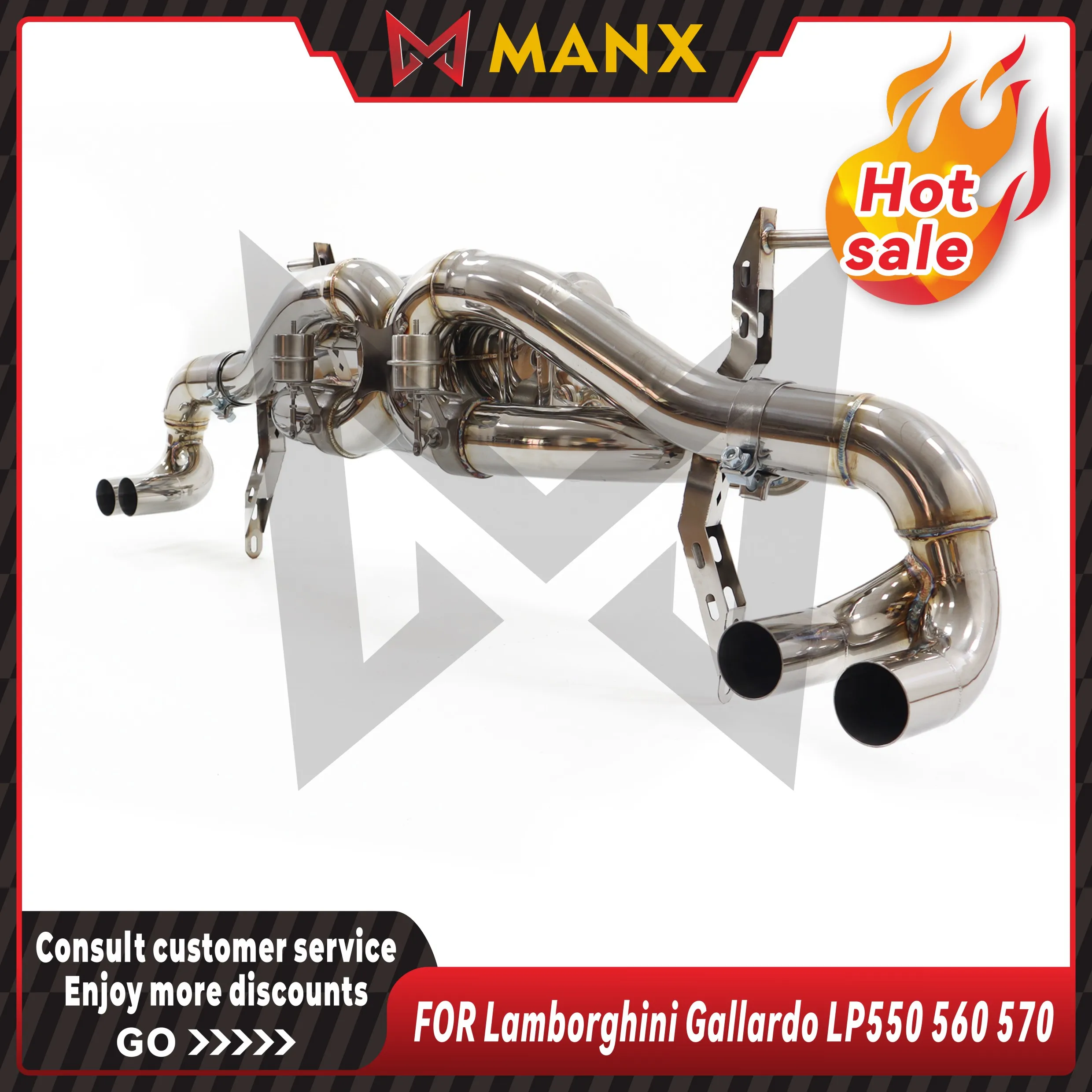 MANX Exhaust system for Lamborghini Gallardo LP550 560 570 Stainless steels Catback exhaust pipe with remote control valve