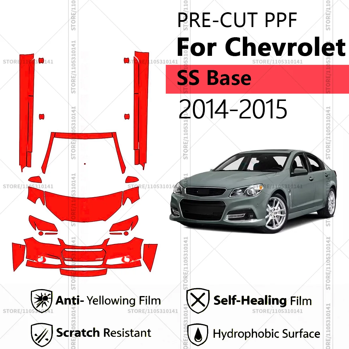 

For Chevrolet SS Base 2014-2015 Pre-Cut Paint Protection Film PPF Transparent Car Film Automotive PPF Front Kit - Rockers