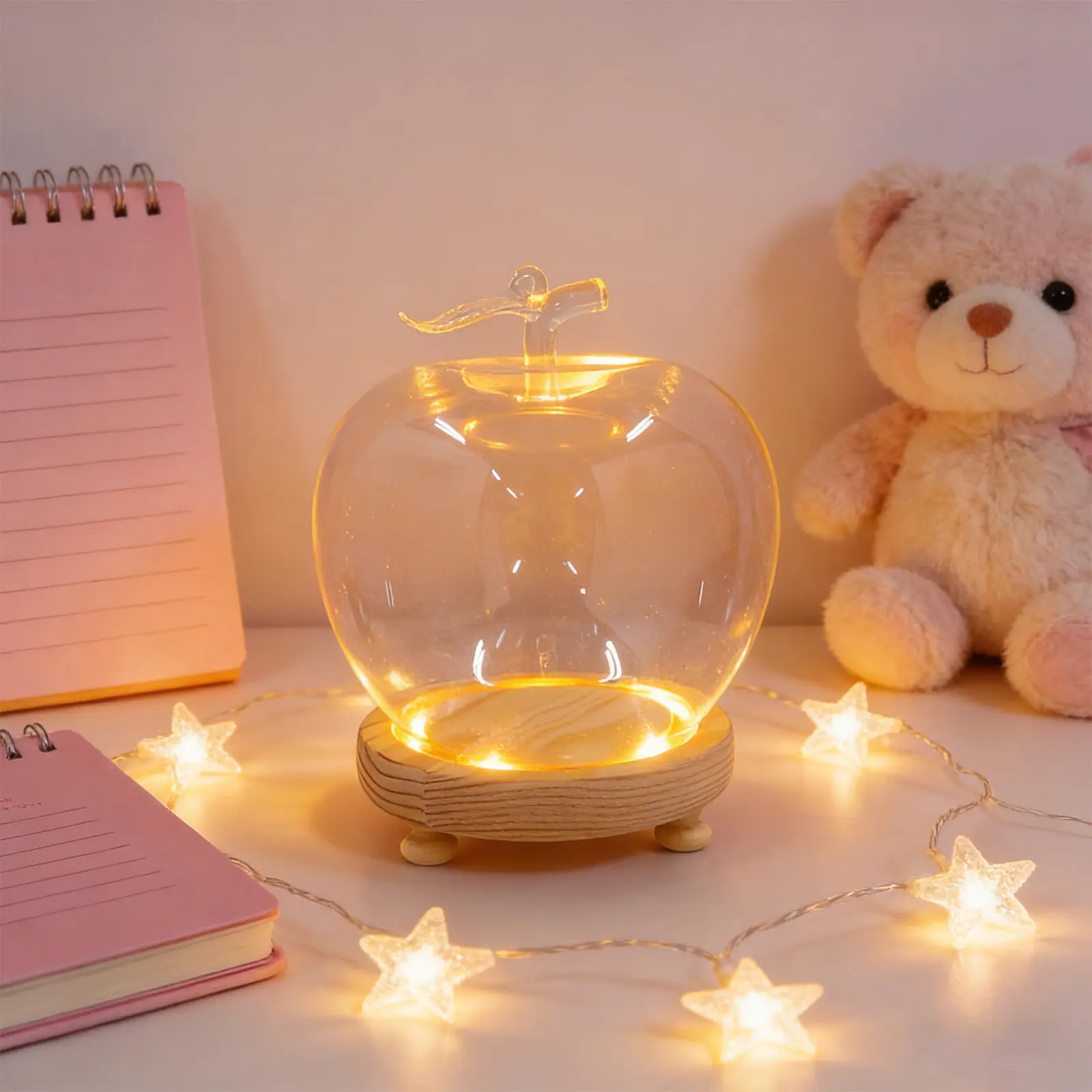 

1Set Clear Glass Dome with Wooden Base Style Display Cover for Eternal Flower Micro Landscape Craft Protection Dustproof