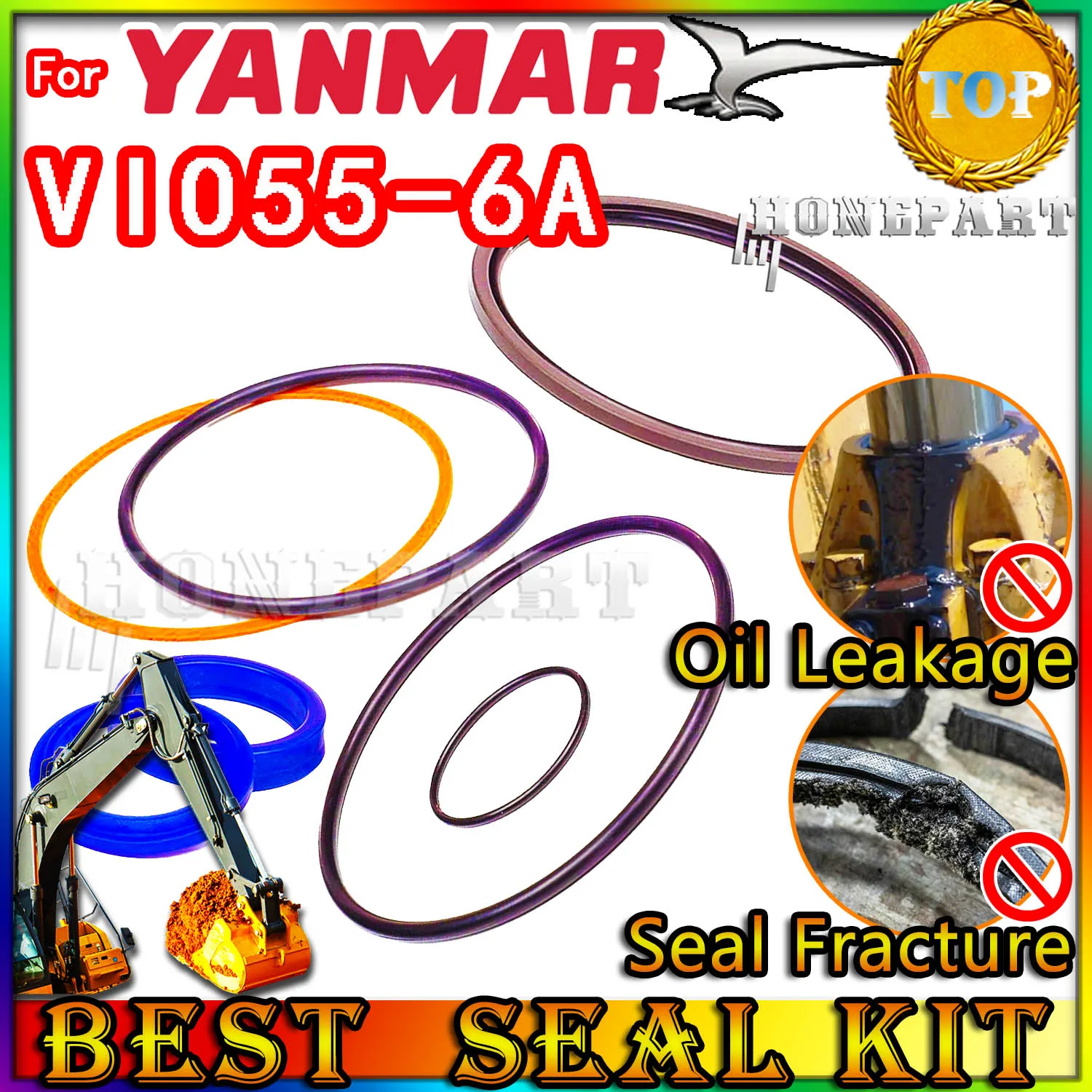 

For Yanmar VIO55-6A Oil Seal Repair Kit Boom Arm Bucket Excavator Hydraulic Cylinder VIO55 6A PPC Loader Planetary Axle STICK