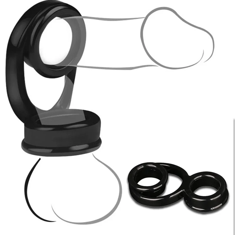 Male Foreskin Corrector Resistance Penis Rings Silicone Cock Ring Soft Scrotum Bondage Bind Delay Ejaculation Sex Toys For Men