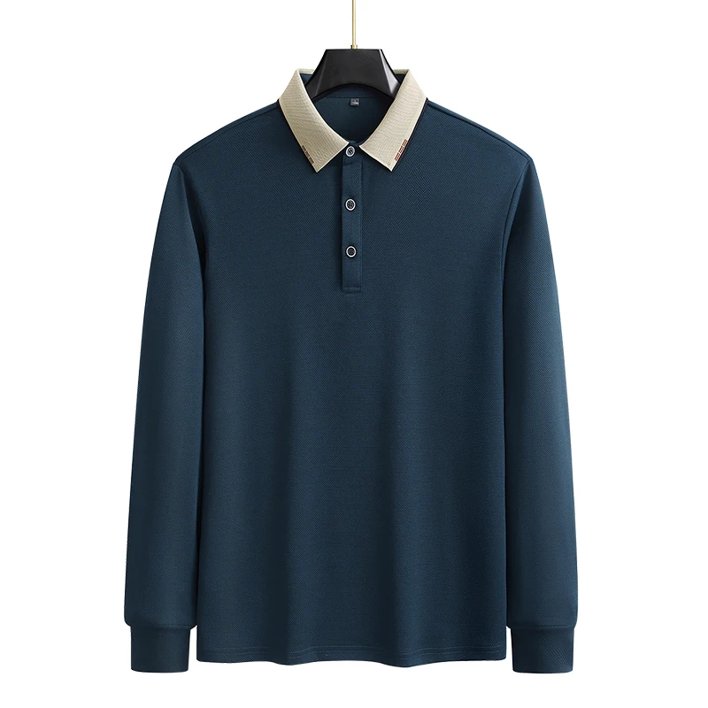 Kemeja Hitam Pria Ukuran Besar Kemeja Polo Lengan Panjang Kemeja Formal Bisnis Musim Gugur Musim Dingin 7XL 8XL 9XL 50-150KG Pakaian Pria Ukuran Besar