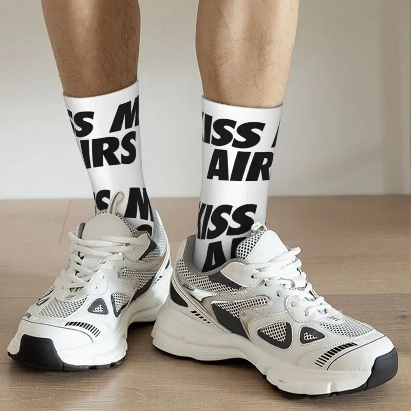 Kiss My Airs Mens Crew Socks Unisex Funny 3D Print Dress Socks