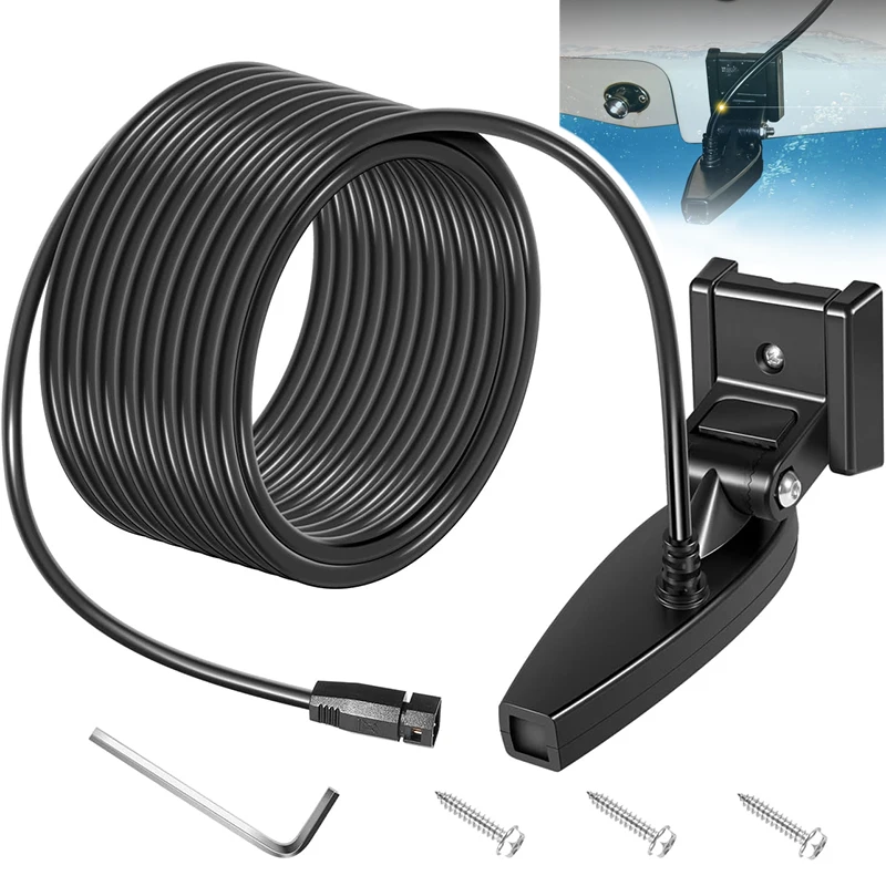XNT-9-DI-T Transom Temperature Transducer for Humminbird Helix with Dual Beam Sonar & Down Imaging 710226-1, 200/455 kHz, 20 Ft